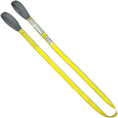 Flat Eye & Eye, Type 3 Web Sling: 3' Long, 4" Wide, 6400 lb Vertical Capacity, Polyester