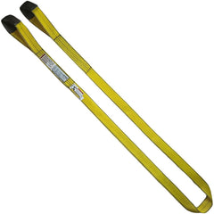 Flat Eye & Eye, Type 3 Web Sling: 16' Long, 4" Wide, 11500 lb Vertical Capacity, Nylon