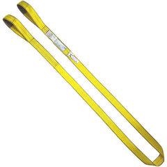Flat Eye & Eye, Type 3 Web Sling: 3' Long, 4" Wide, 6400 lb Vertical Capacity, Nylon