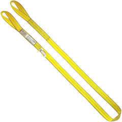 Twisted Eye & Eye, Type 4 Web Sling: 3' Long, 2" Wide, 3200 lb Vertical Capacity, Nylon