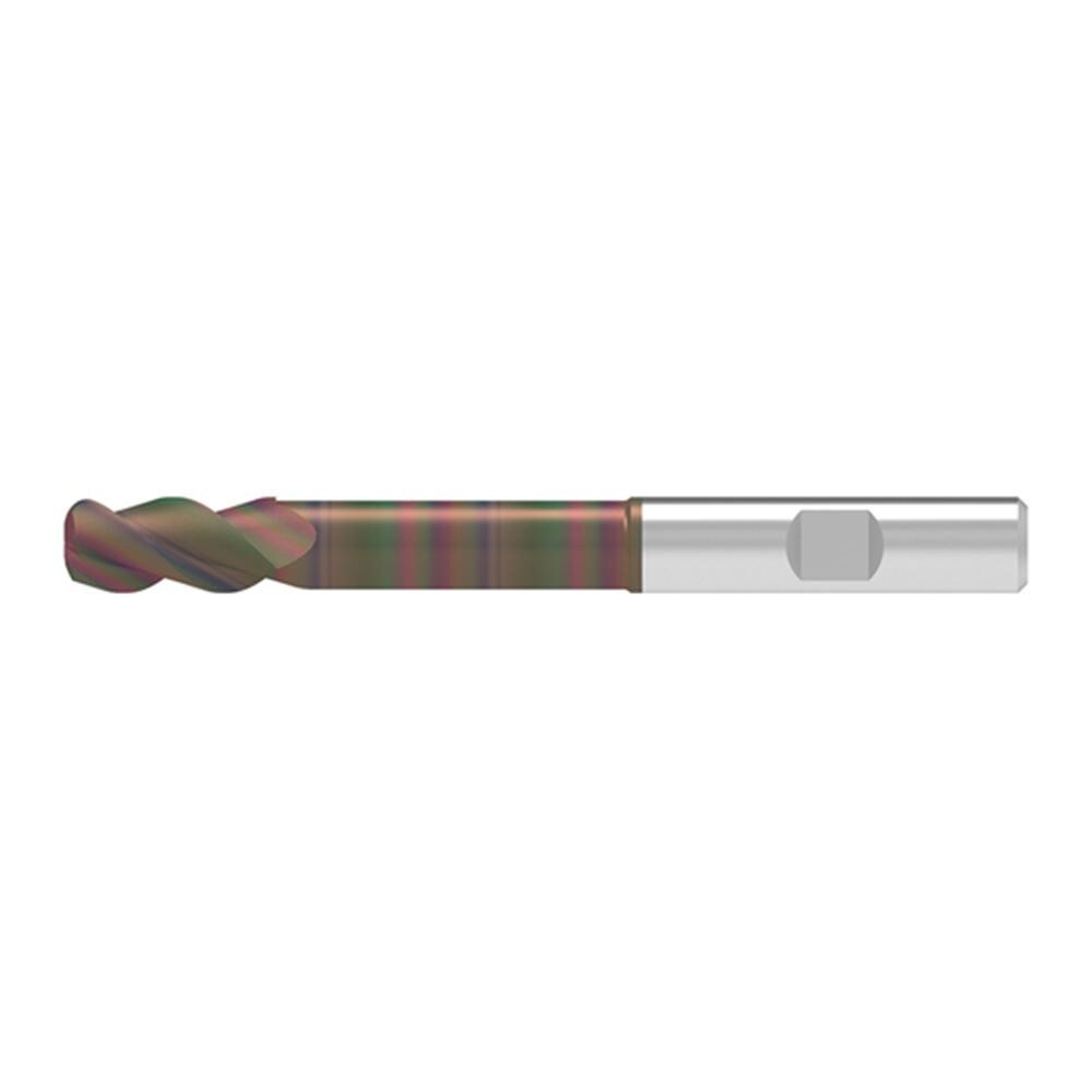 Corner Radius End Mill: 16.00 mm Dia, 41.00 mm LOC, 2.00 mm Radius, 3 Flute, Solid Carbide