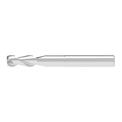 Corner Chamfer End Mill: 6.50 mm Dia, 21.00 mm LOC, 2 Flute, 0.10 mm Chamfer Width, Solid Carbide