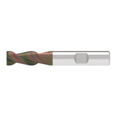 Corner Chamfer End Mill: 17.00 mm Dia, 38.00 mm LOC, 2 Flute, 0.10 mm Chamfer Width, Solid Carbide