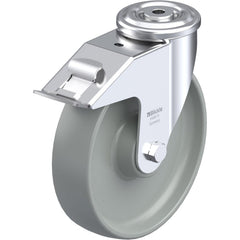 Standard Casters; Mount: Hollow Kingpin; Caster Type: Swivel w/Brake; Bearing Type: Precision Ball; Style: Double Ball; Wheel Diameter (Inch): 6-5/16; Wheel Width (Inch): 2