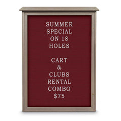 Enclosed Letter Board: 54" Wide, 38" High, Fabric, Berry