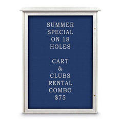 Enclosed Letter Board: 54" Wide, 38" High, Laminate, Blue