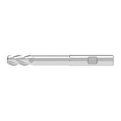 Corner Radius End Mill: 8.00 mm Dia, 21.00 mm LOC, 1.00 mm Radius, 3 Flute, Solid Carbide
