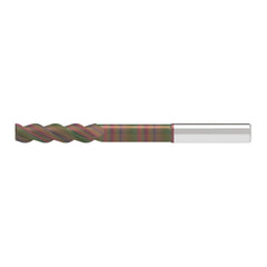 Corner Chamfer End Mill: 5.50 mm Dia, 25.00 mm LOC, 3 Flute, 0.10 mm Chamfer Width, Solid Carbide