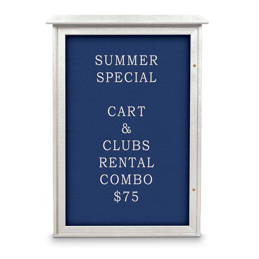 Enclosed Letter Board: 48" Wide, 32" High, Laminate, Blue