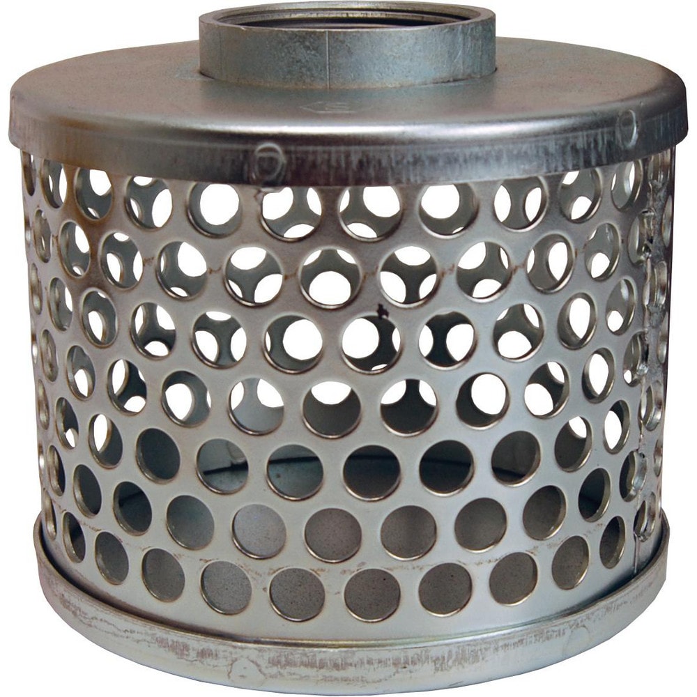 Strainers, Skimmers & Foot Valves; Product Type: Round Hole Strainer; Pipe Size: 1-1/2; Material: Zinc-Plated Steel; Hose Size: 1.5 in; Lead Free: No; Overall Height: 4.41 in; Overall Diameter: 4.875