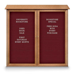 Enclosed Letter Board: 48" Wide, 48" High, Fabric, Berry