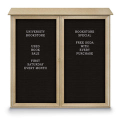 Enclosed Letter Board: 48" Wide, 48" High, Laminate, Black