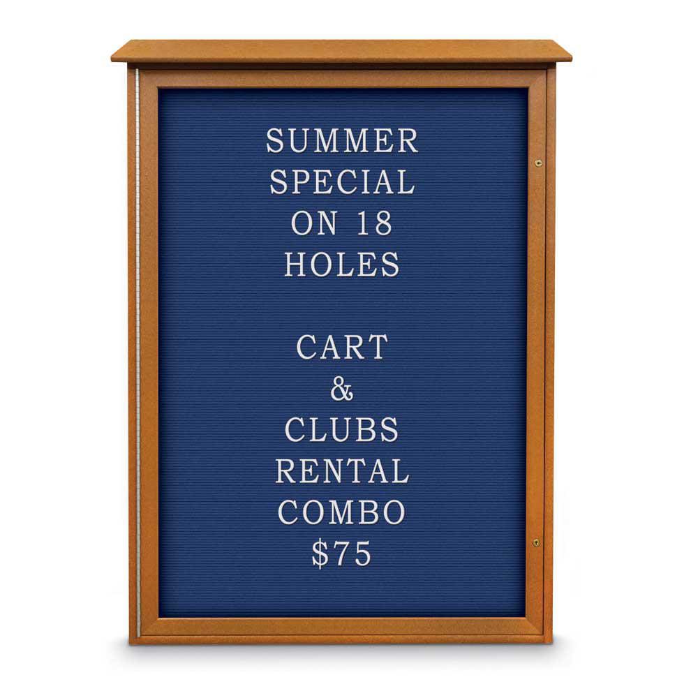 Enclosed Letter Board: 54" Wide, 38" High, Laminate, Blue