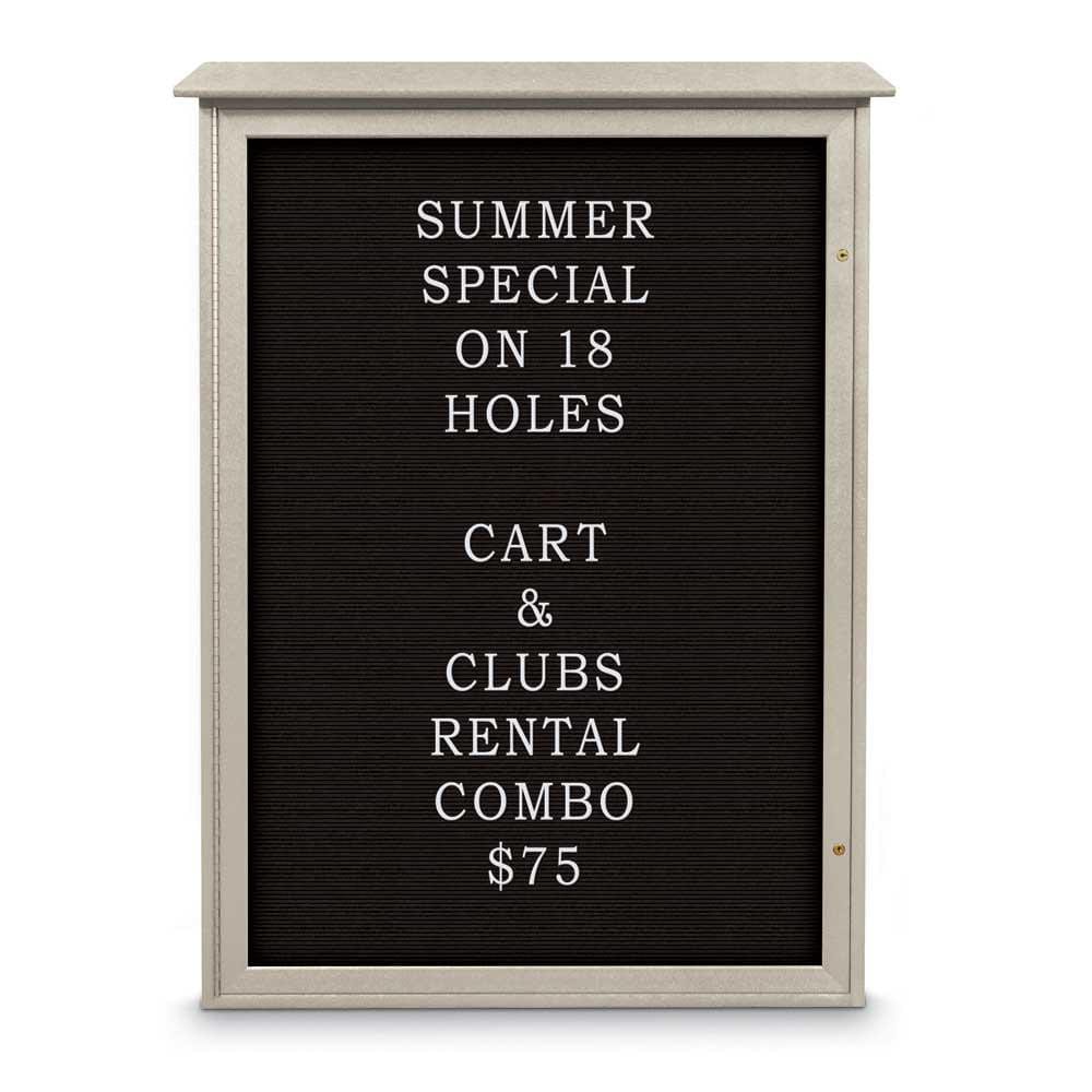 Enclosed Letter Board: 54" Wide, 38" High, Laminate, Black