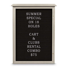 Enclosed Letter Board: 54" Wide, 38" High, Laminate, Black