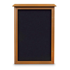 Enclosed Recycled Rubber Bulletin Board: 48" Wide, 32" High, Rubber, Black