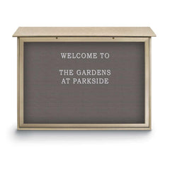 Enclosed Letter Board: 52" Wide, 40" High, Fabric, Gray