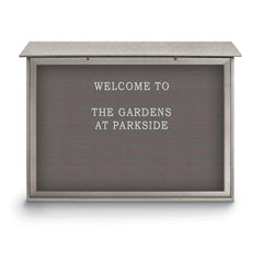 Enclosed Letter Board: 52" Wide, 40" High, Fabric, Gray