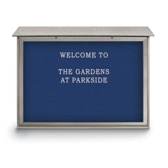 Enclosed Letter Board: 52" Wide, 40" High, Laminate, Blue