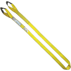 Twisted Eye & Eye, Type 4 Web Sling: 3' Long, 3" Wide, 9300 lb Vertical Capacity, Nylon