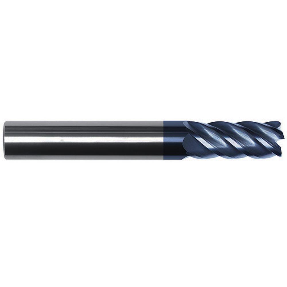 Corner Radius End Mill: 3/8" Dia, 1-1/2" LOC, 0.0150" Radius, 5 Flute, Solid Carbide