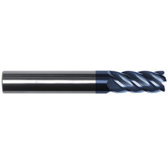 Corner Radius End Mill: 3/8" Dia, 1-1/2" LOC, 0.0150" Radius, 5 Flute, Solid Carbide