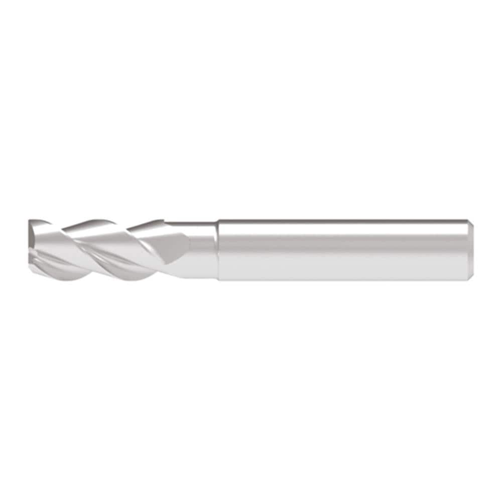 Corner Radius End Mill: 4.00 mm Dia, 8.50 mm LOC, 1.00 mm Radius, 3 Flute, Solid Carbide