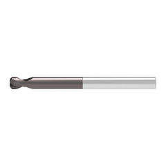 Corner Radius End Mill: 1.50 mm Dia, 2.50 mm LOC, 0.30 mm Radius, 2 Flute, Solid Carbide