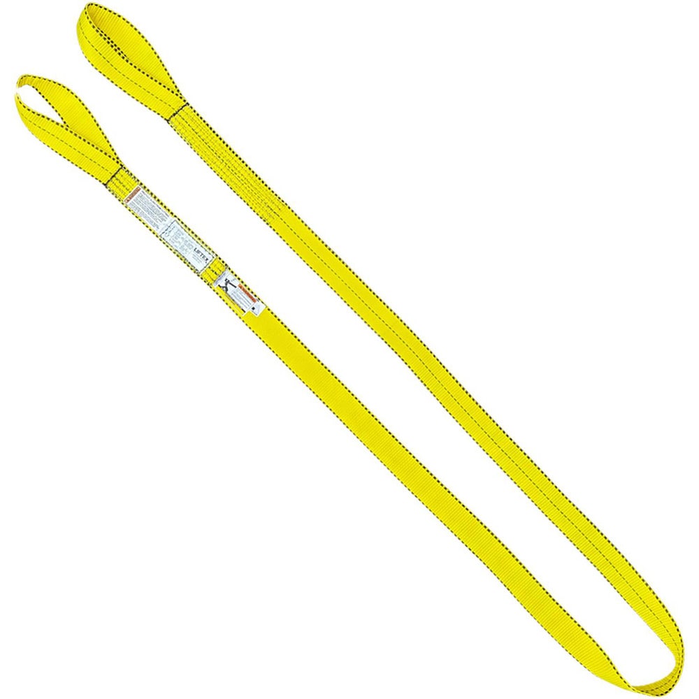 Flat Eye & Eye, Type 3 Web Sling: 8' Long, 3" Wide, 4800 lb Vertical Capacity, Nylon