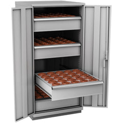 CNC Storage Cabinets; Cabinet Type: Modular; Taper Size: HSK50; Number Of Doors: 2.000; Number Of Drawers: 4.000; Color: Light Gray; Material: Steel