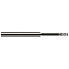 Corner Radius End Mill: 1/16" Dia, 0.186" LOC, 0.0100" Radius, 4 Flute, Solid Carbide