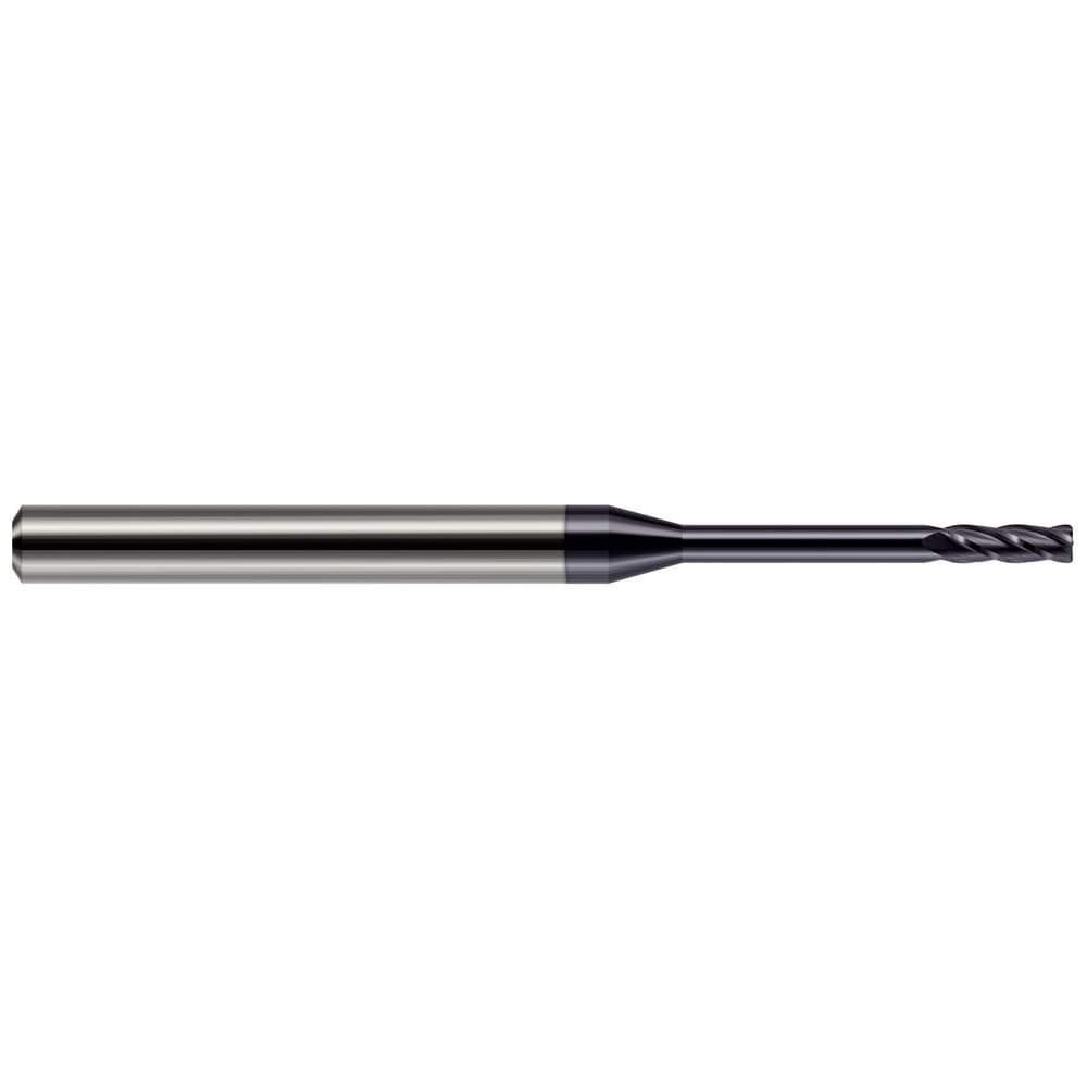 Corner Radius End Mill: 3/32" Dia, 0.279" LOC, 0.0100" Radius, 4 Flute, Solid Carbide