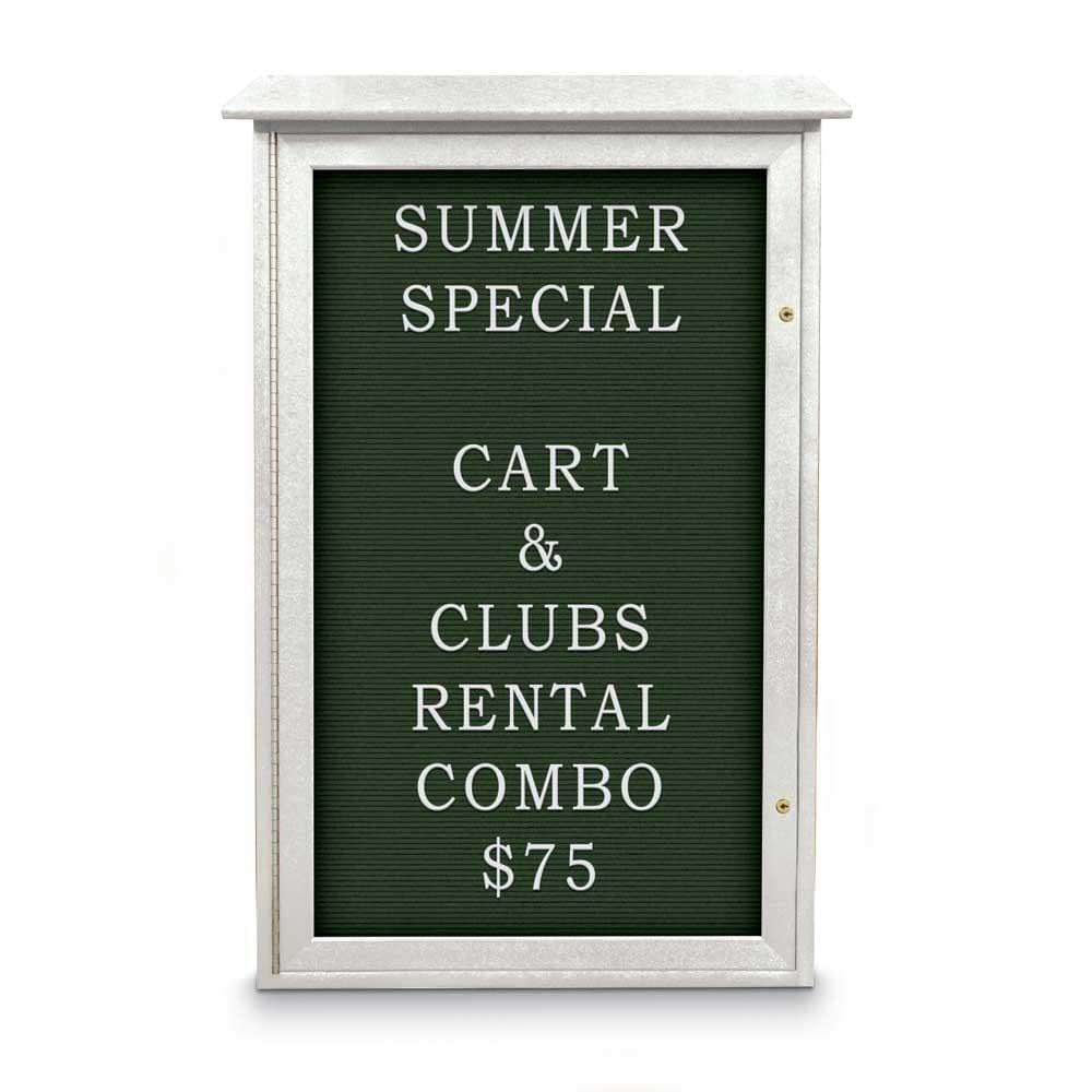 Enclosed Letter Board: 42" Wide, 26" High, Fabric, Woodland Green