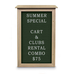 Enclosed Letter Board: 42" Wide, 26" High, Fabric, Woodland Green