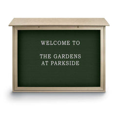 Enclosed Letter Board: 45" Wide, 36" High, Fabric, Woodland Green