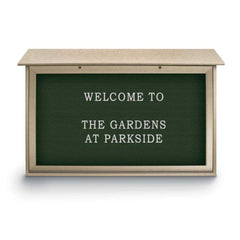 Enclosed Letter Board: 45" Wide, 30" High, Fabric, Woodland Green