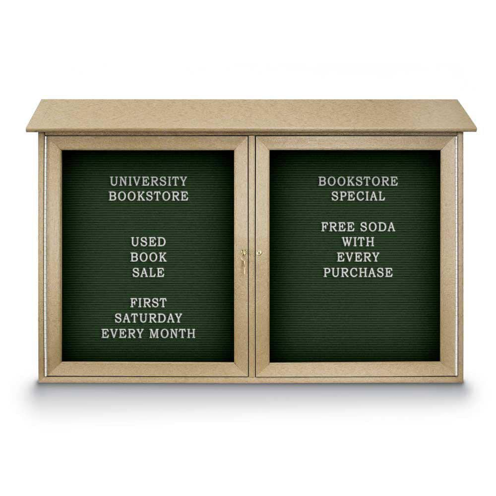 Enclosed Letter Board: 45" Wide, 30" High, Fabric, Woodland Green