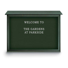 Enclosed Letter Board: 52" Wide, 40" High, Fabric, Woodland Green