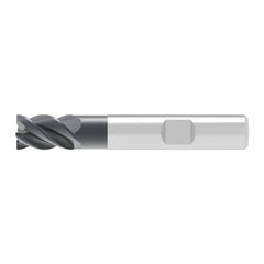 Corner Radius End Mill: 16.00 mm Dia, 22.00 mm LOC, 0.32 mm Radius, 4 Flute, Solid Carbide