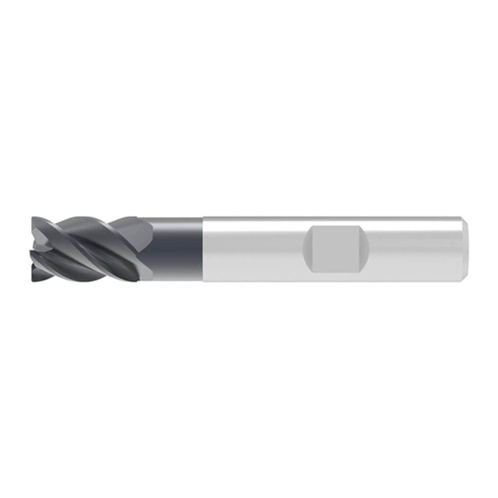 Corner Radius End Mill: 8.70 mm Dia, 13.00 mm LOC, 0.32 mm Radius, 4 Flute, Solid Carbide