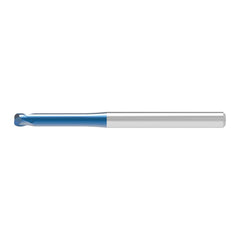 Corner Radius End Mill: 3.00 mm Dia, 2.00 mm LOC, 0.50 mm Radius, 2 Flute, Solid Carbide
