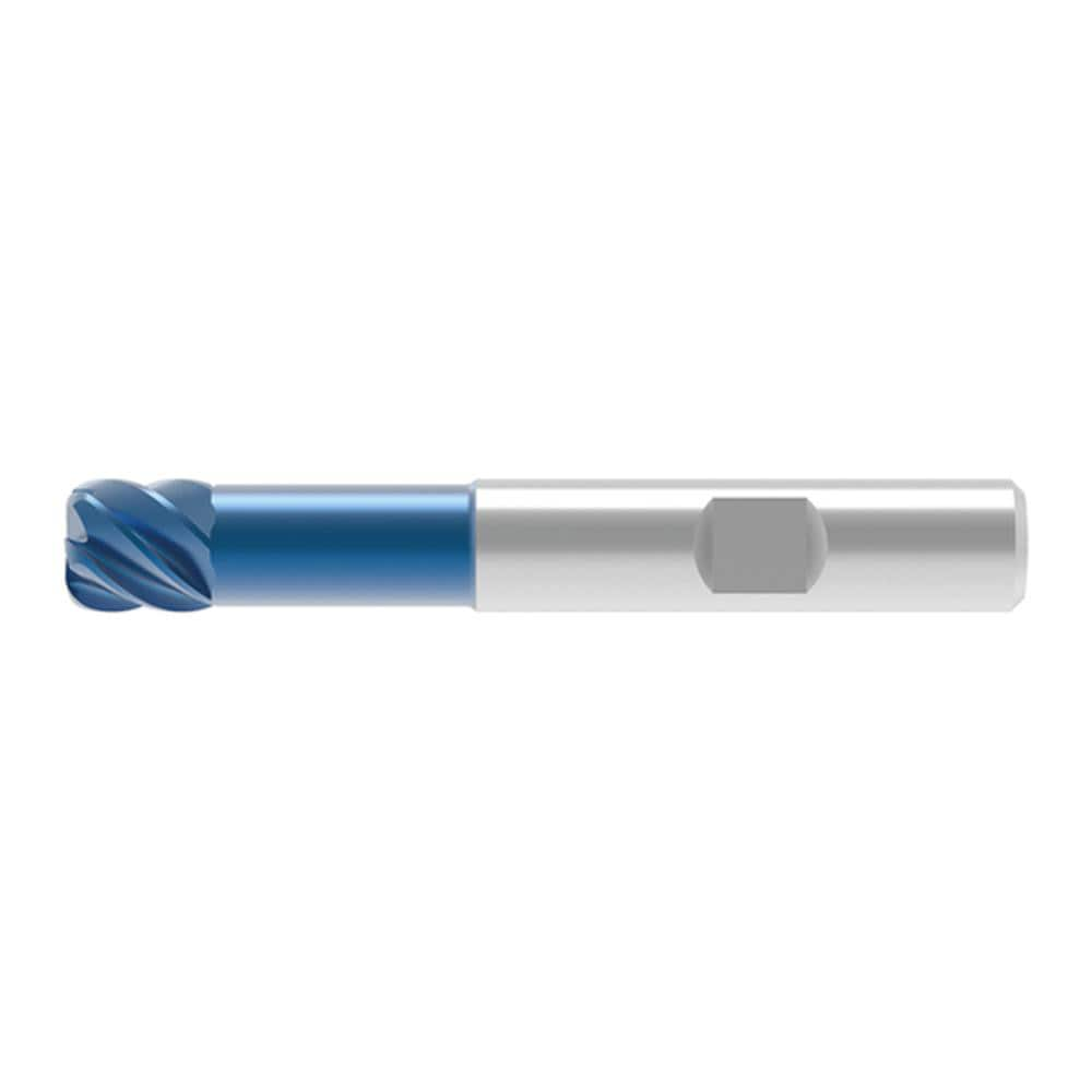 Corner Radius End Mill: 8.00 mm Dia, 9.00 mm LOC, 0.50 mm Radius, 6 Flute, Solid Carbide