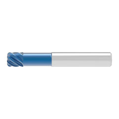 Corner Radius End Mill: 10.00 mm Dia, 11.00 mm LOC, 2.00 mm Radius, 6 Flute, Solid Carbide