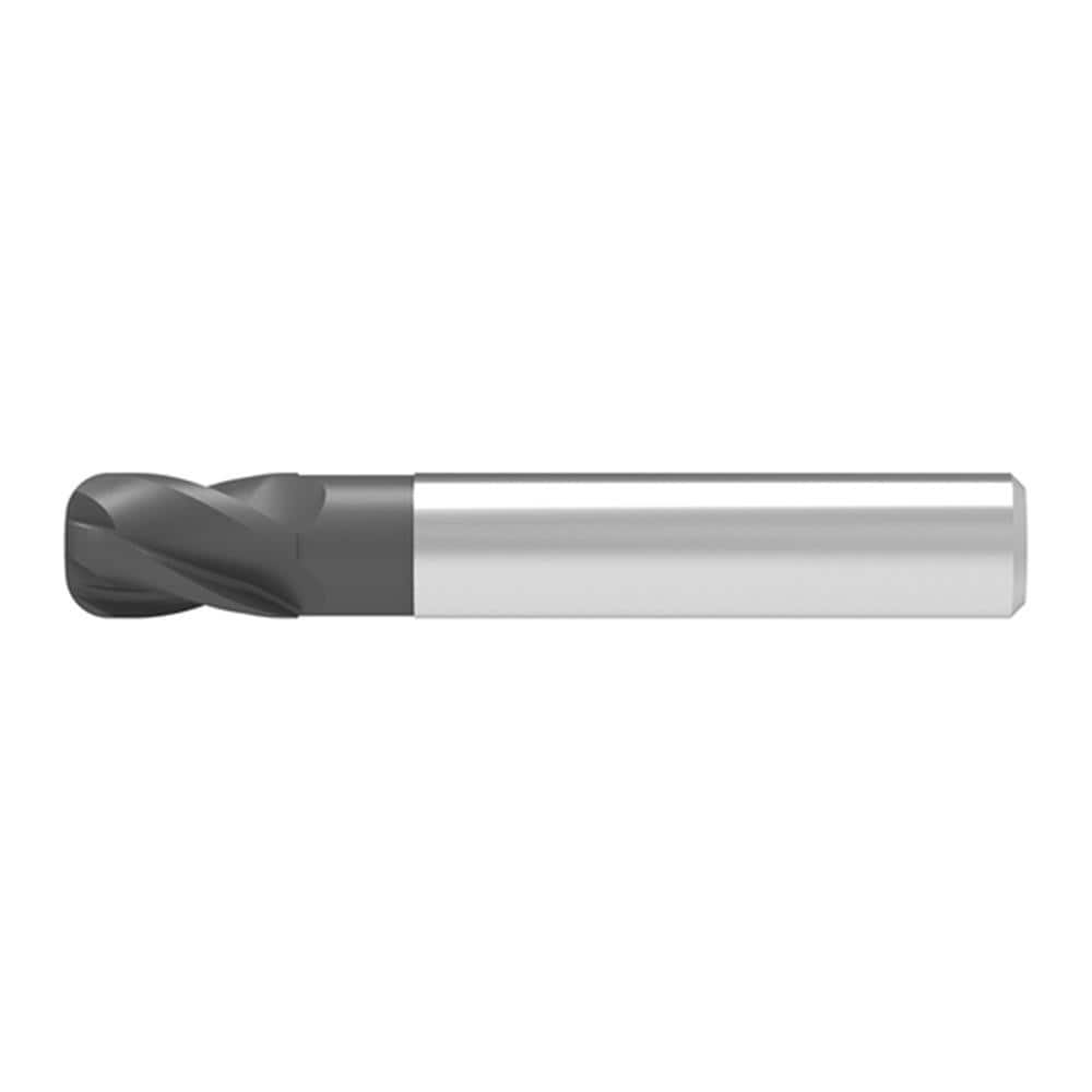 Corner Radius End Mill: 12.00 mm Dia, 16.00 mm LOC, 0.50 mm Radius, 4 Flute, Solid Carbide