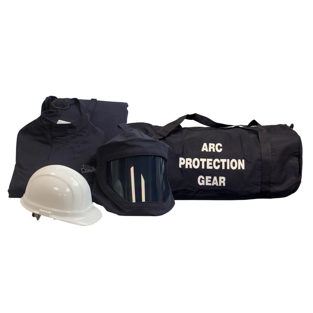 Arc Flash Clothing Kit: Size X-Large, Cotton, Bib Overalls, Hoods & Jacket