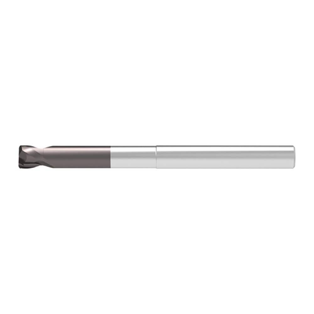 Corner Radius End Mill: 2.00 mm Dia, 2.00 mm LOC, 0.30 mm Radius, 2 Flute, Solid Carbide