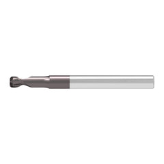 Corner Radius End Mill: 1.00 mm Dia, 1.00 mm LOC, 0.10 mm Radius, 2 Flute, Solid Carbide