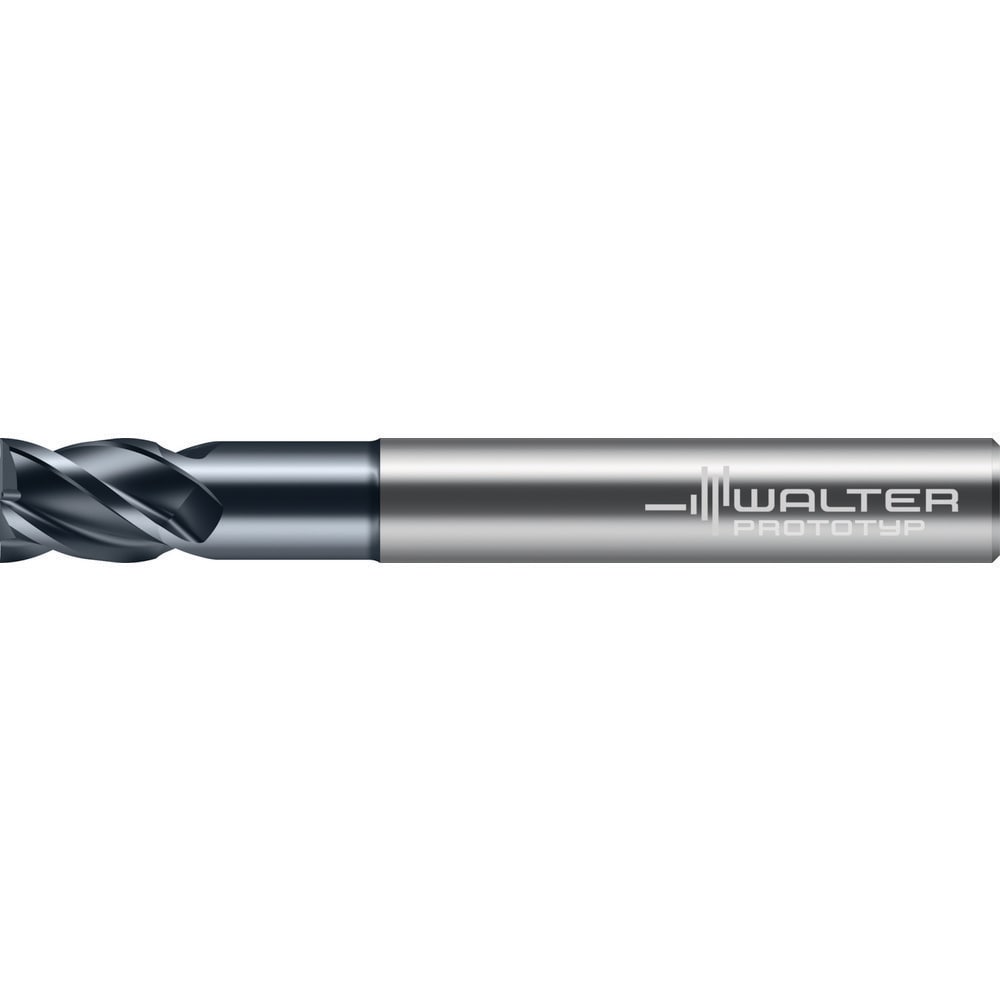 Square End Mill: 3/8" Dia, 1/2" LOC, 4 Flute, Solid Carbide