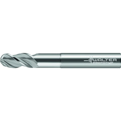 Ball End Mill: 3/8" Dia, 3/4" LOC, 3 Flute, Solid Carbide