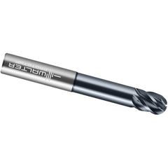 Ball End Mill: 1/8" Dia, 3/16" LOC, 5 Flute, Solid Carbide